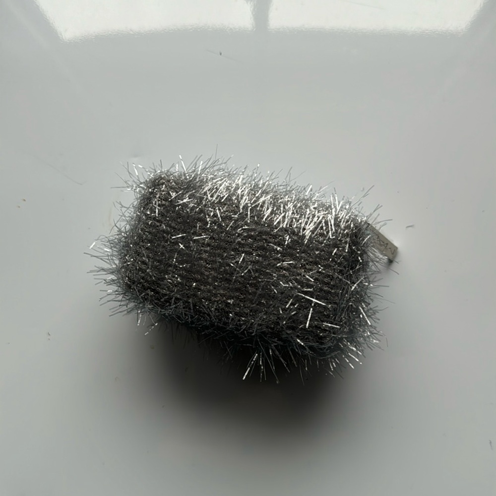 BRAND NEW MAC metallic silver mini pouch